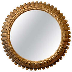 Round Giltwood Mirror