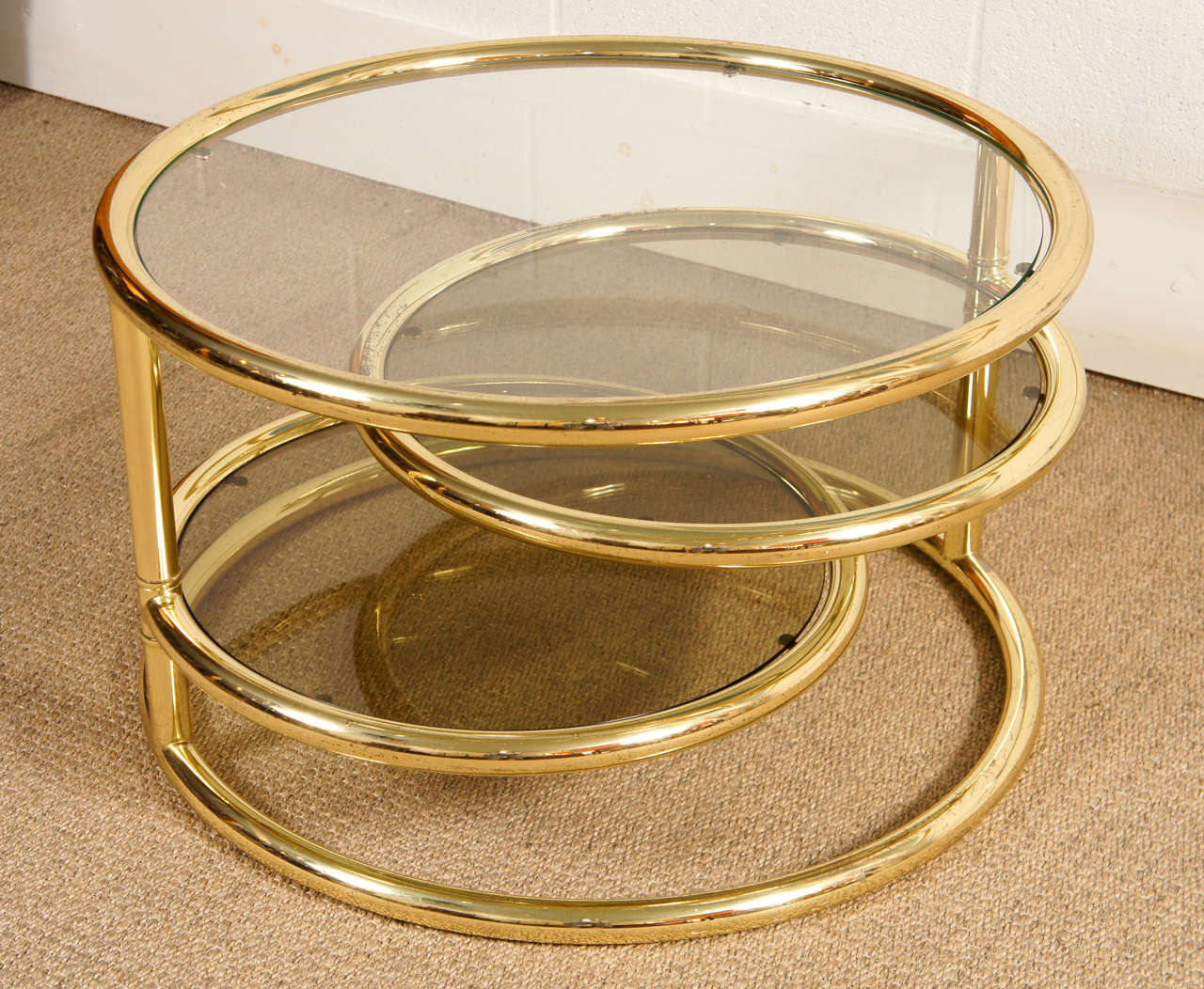 A Brass Three Ring Cocktail Table 1