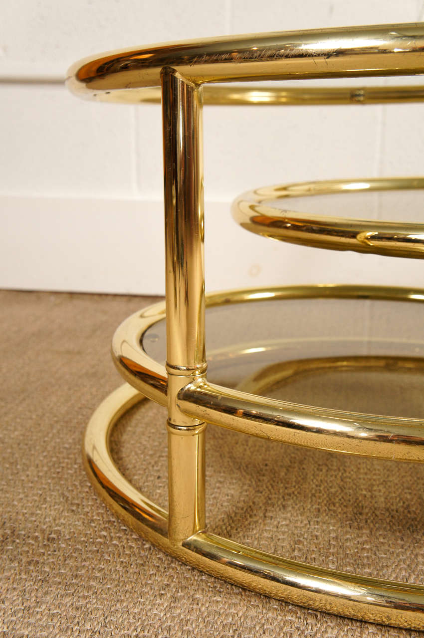 A Brass Three Ring Cocktail Table 3