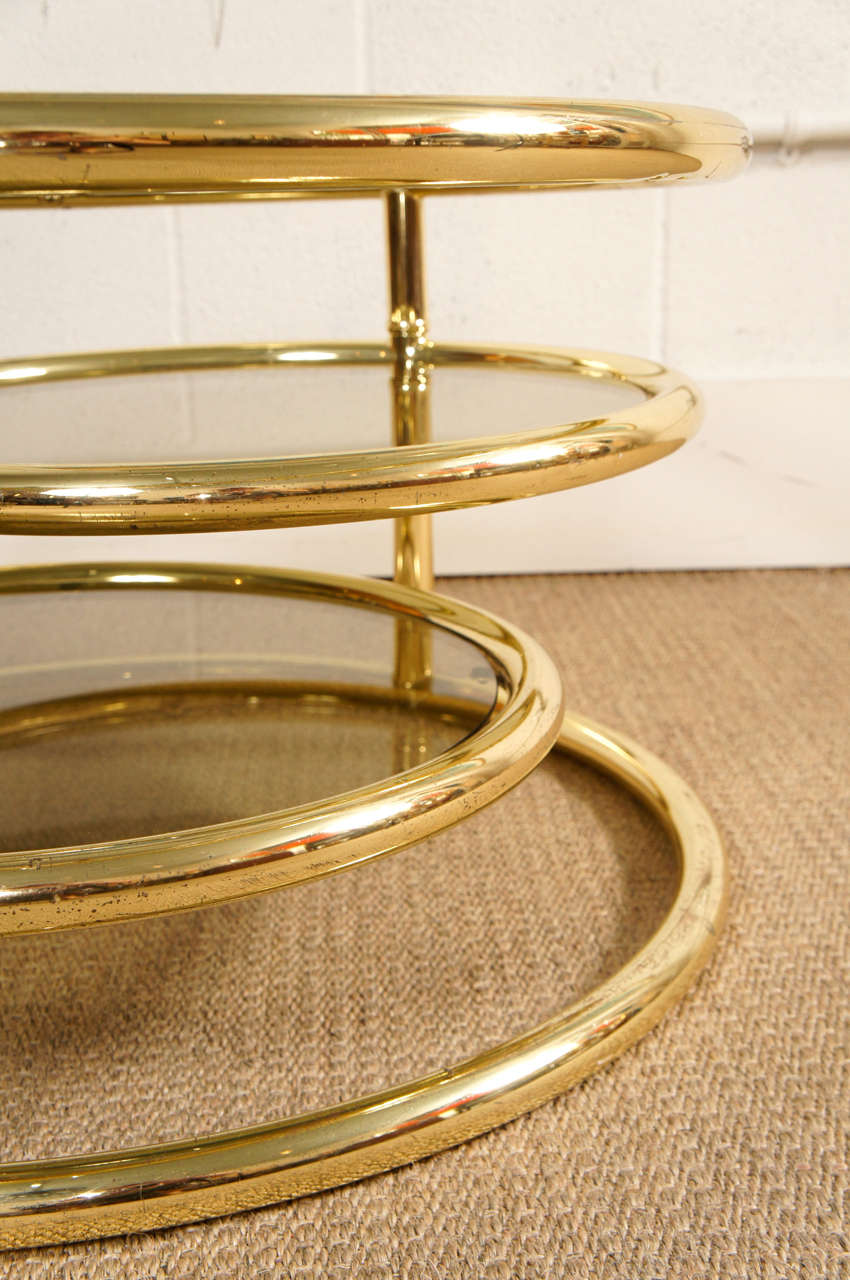 A Brass Three Ring Cocktail Table 4