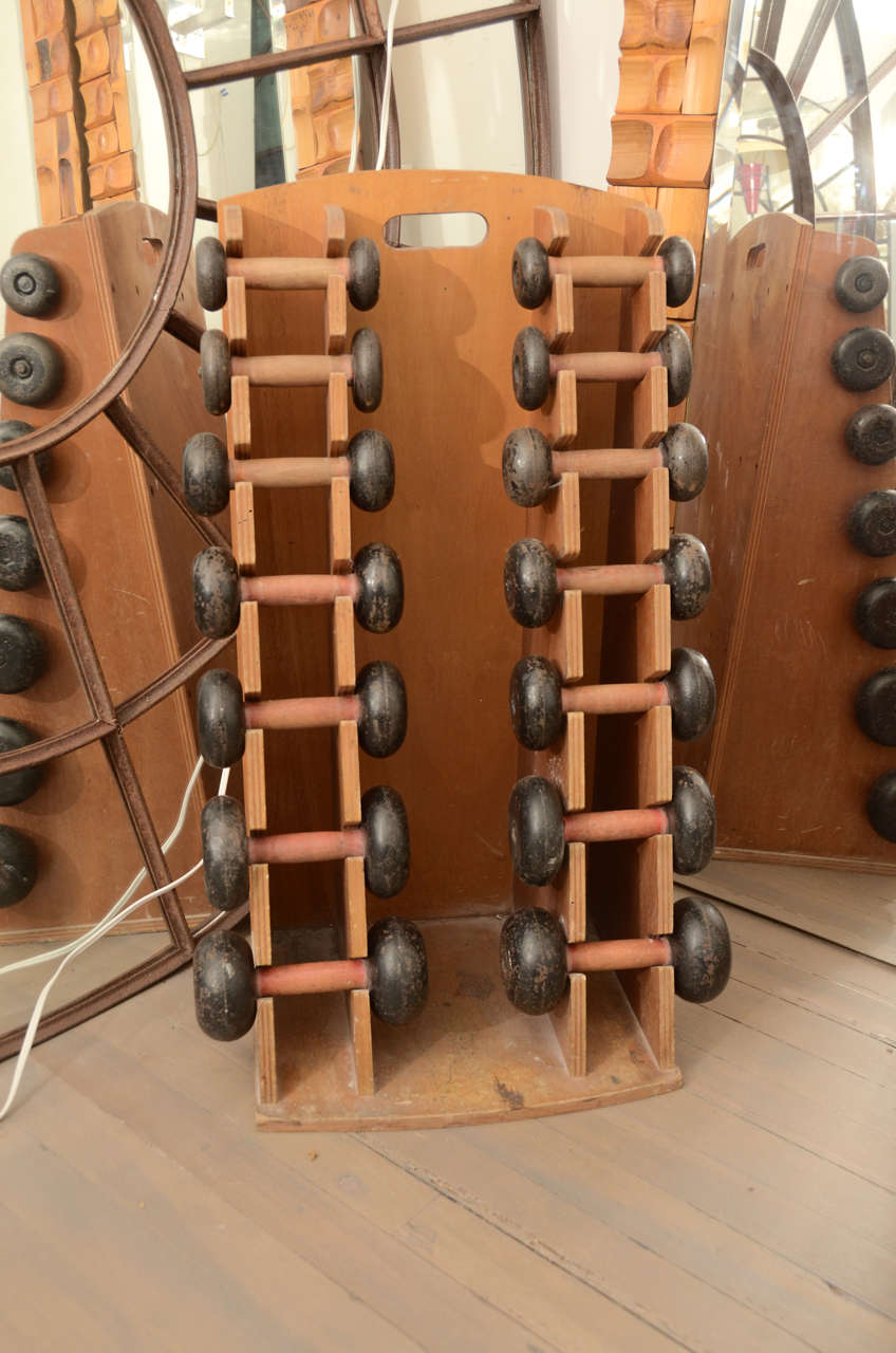 French Dumbell Set On Stand