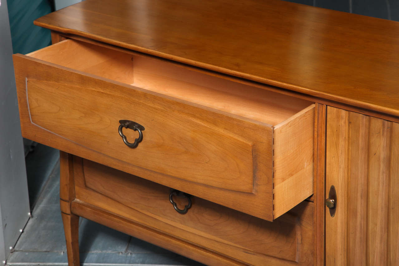 Brass Mid-Century Heywood Wakefield Credenza For Sale