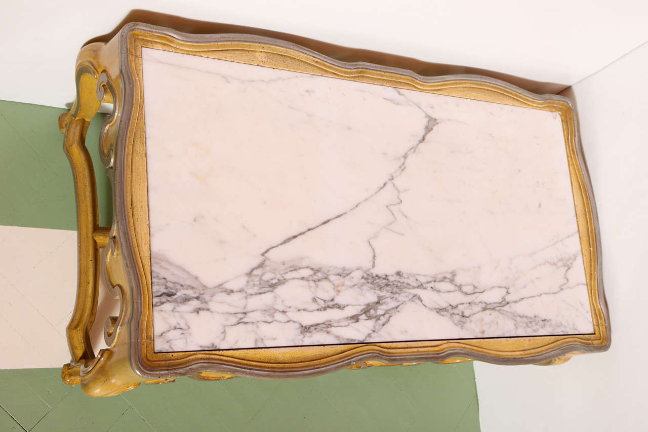 Baker Rococo-Style Coffee Table with Marble Top 1