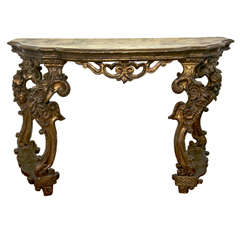 A 19th Century French Gilded Console table 3