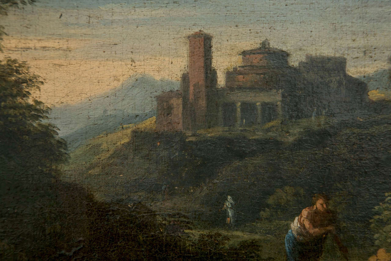Jan Frans van Bloemen, Orizzonte ( Antwerpen 1662-Rom 1749), römische Landschaft (Leinwand) im Angebot