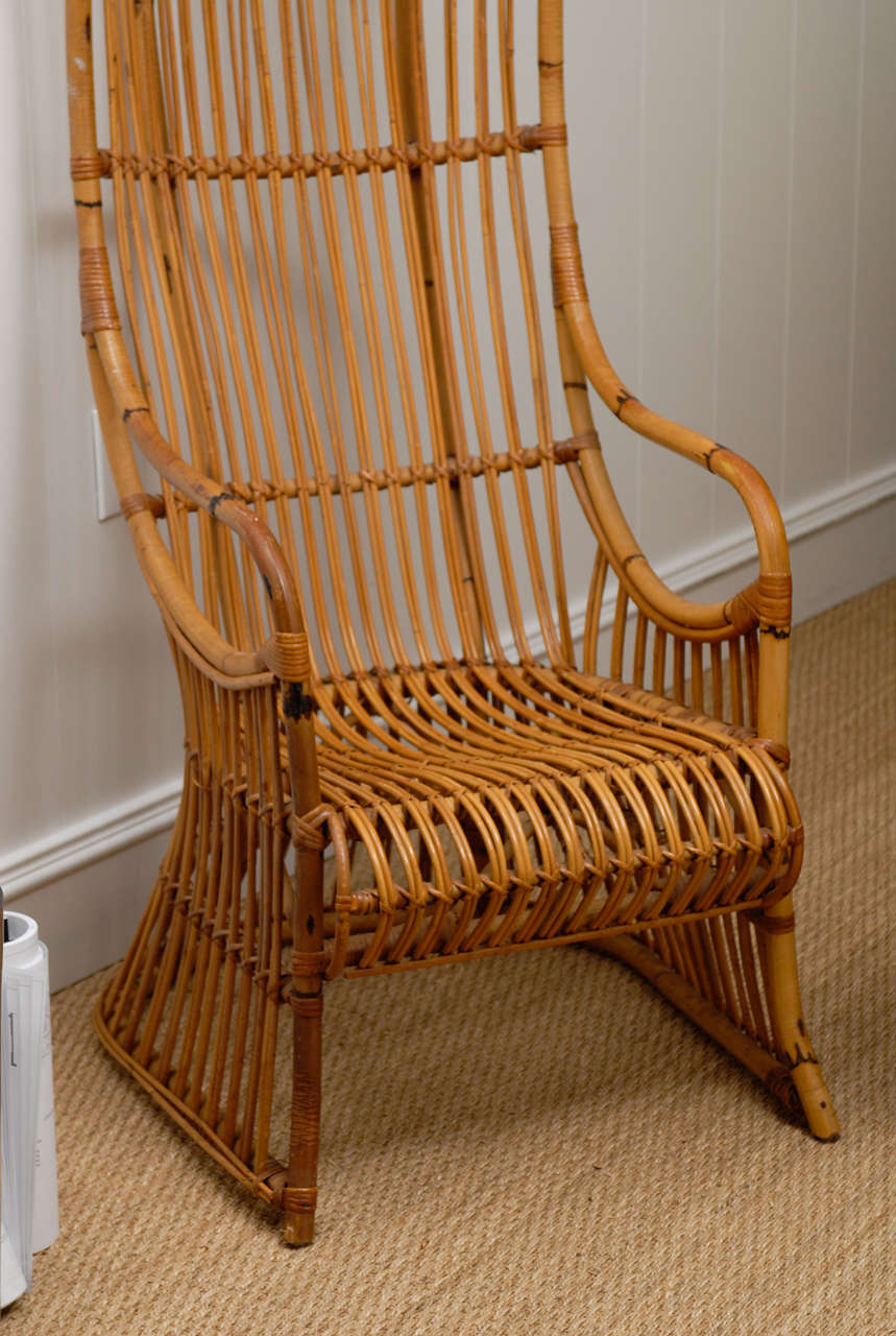 Unknown Rattan Hooded Chair