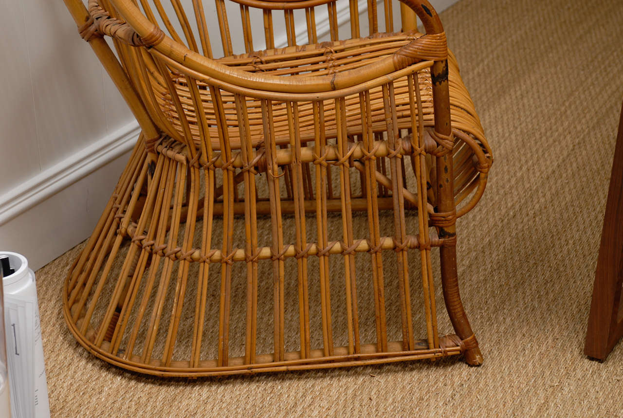 20th Century Rattan Hooded Chair
