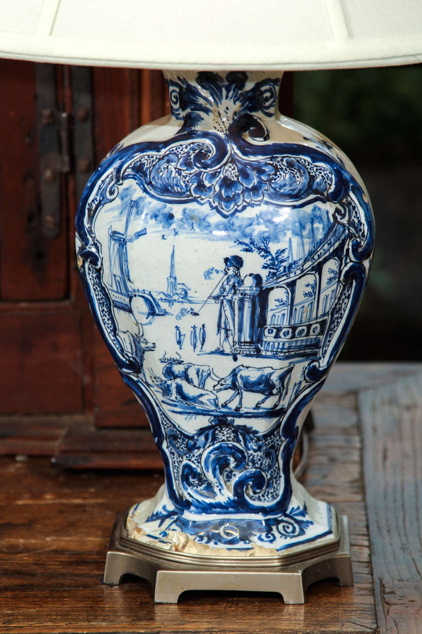 Rococo Delft Vase Lamp
