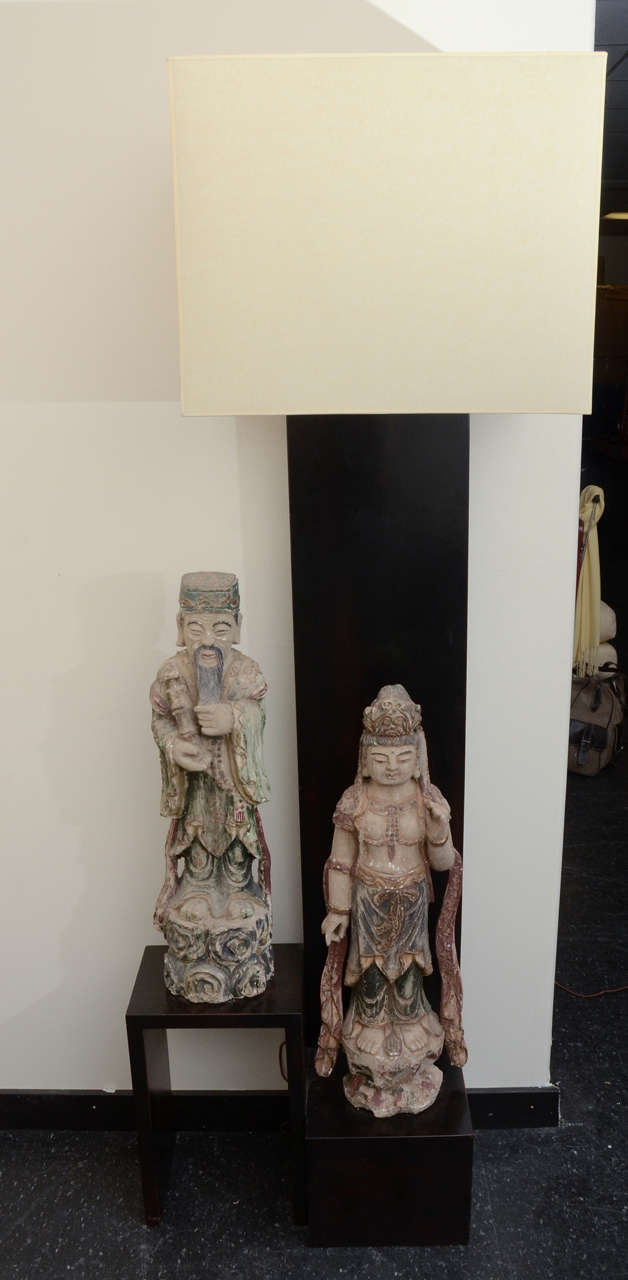 Floor Lamp With Oriental Statues