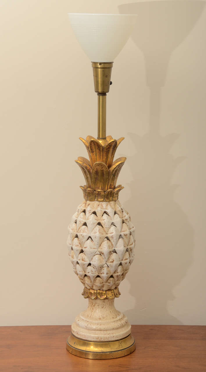 Large ceramic Pineapple lamp by Marbro 1
