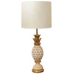 Vintage Large ceramic Pineapple lamp by Marbro