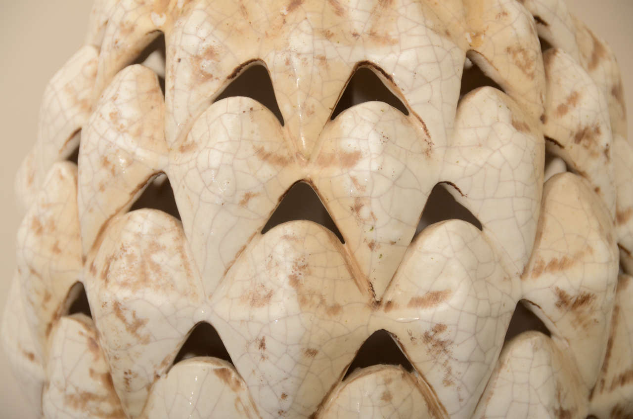 Large ceramic Pineapple lamp by Marbro at 1stDibs