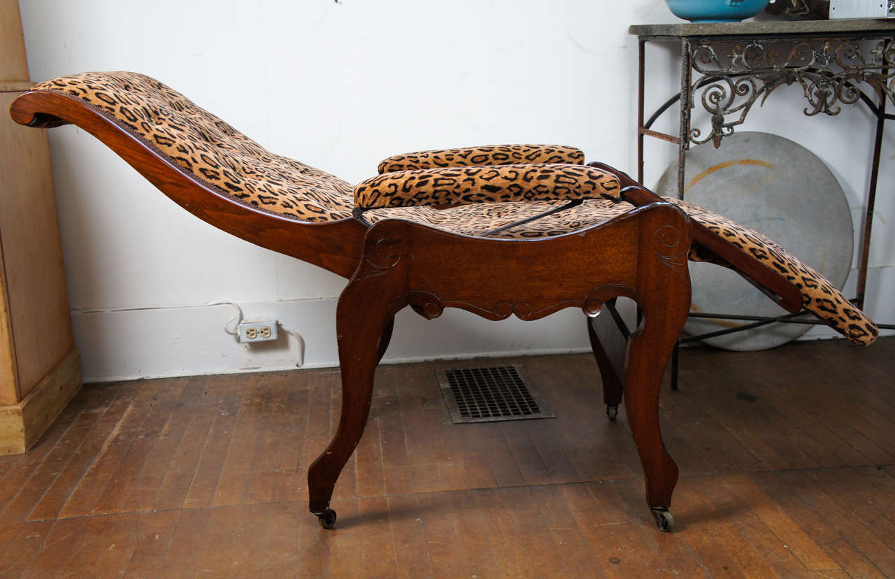 19th Century Mahogany Reclining Chair Signed 1850 For Sale