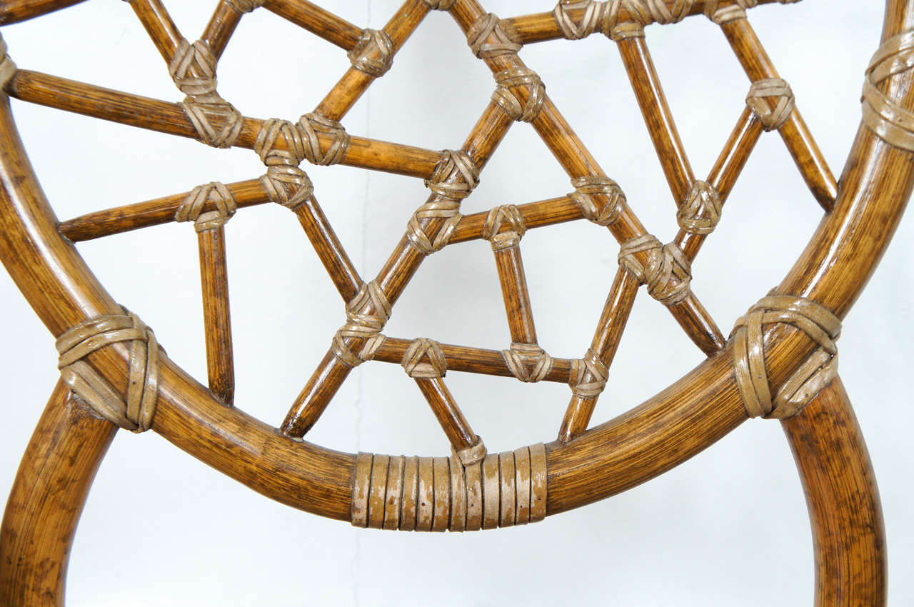"Spider Web" Bamboo and Caned Chair at 1stdibs