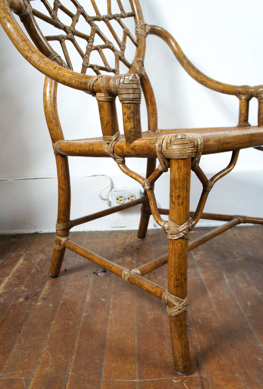 "Spider Web" Bamboo and Caned Chair at 1stdibs