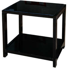 Modernist Black Lacquer Table.