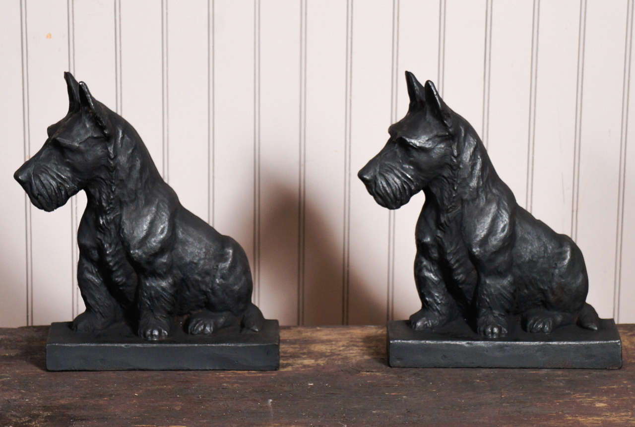 Pair Iron Scottie Terriers