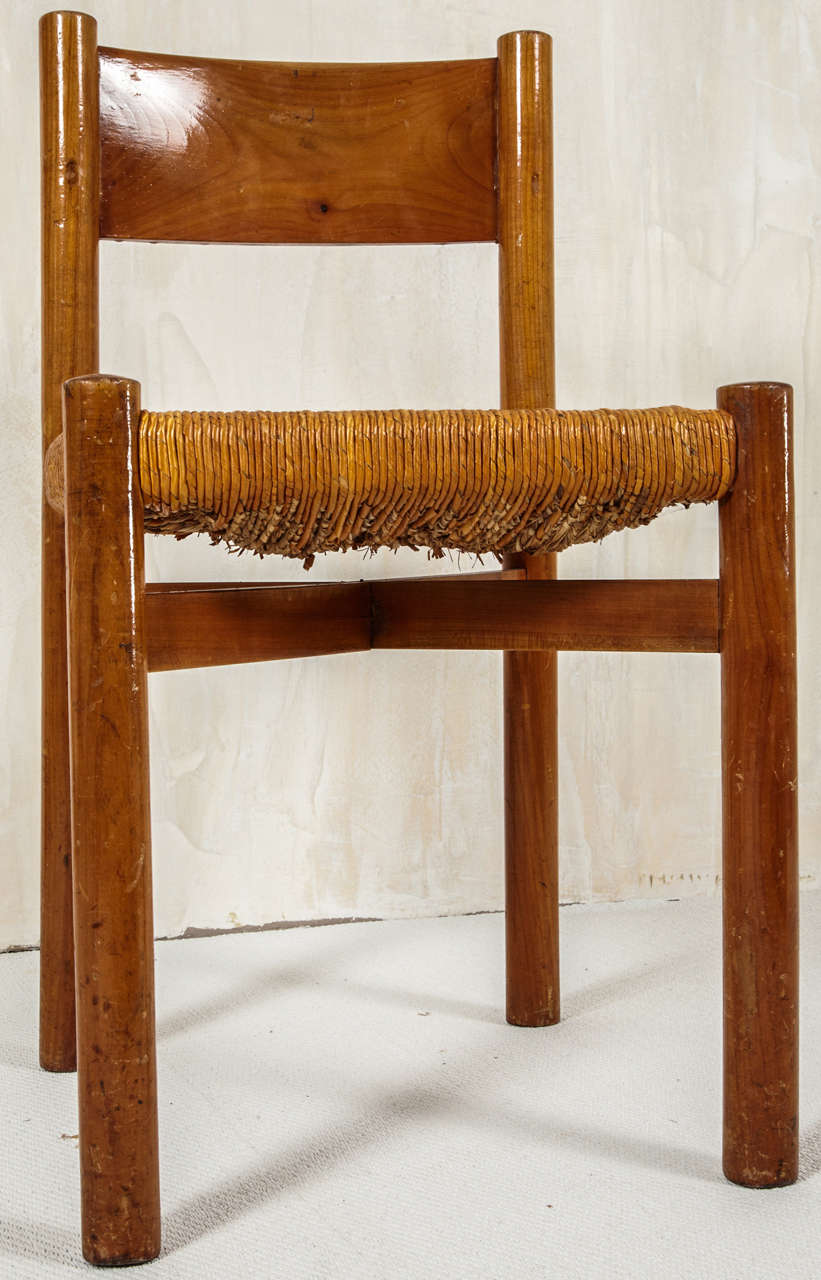 Wood Meribel chair by Charlotte Perriand (1903-1999)
