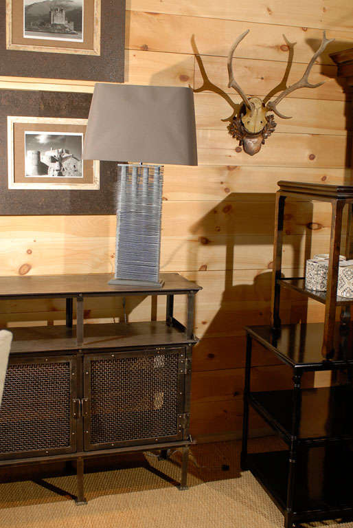 Radiator Lamp made from reclaimed cooling units