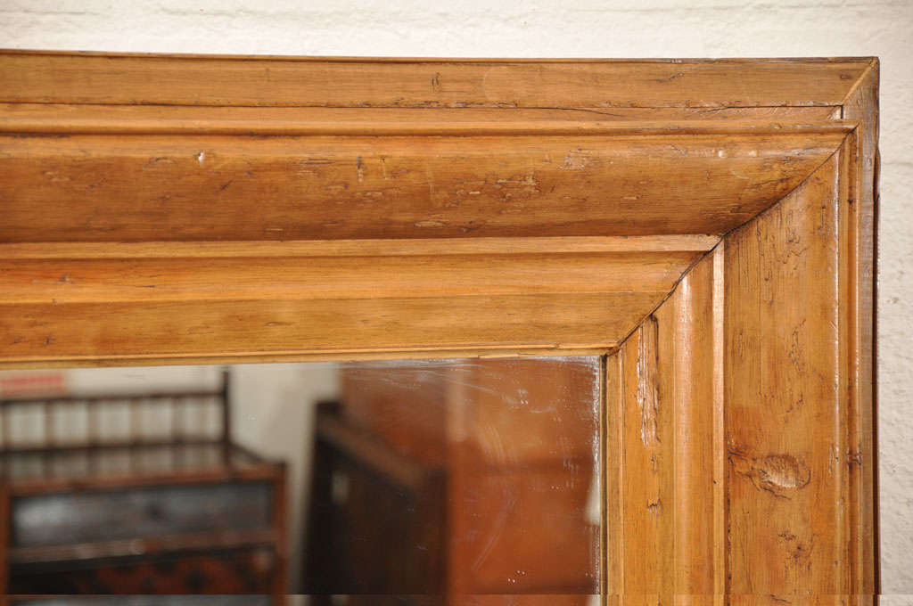 19th Century Very Large Pine Framed Wall Mirror For Sale