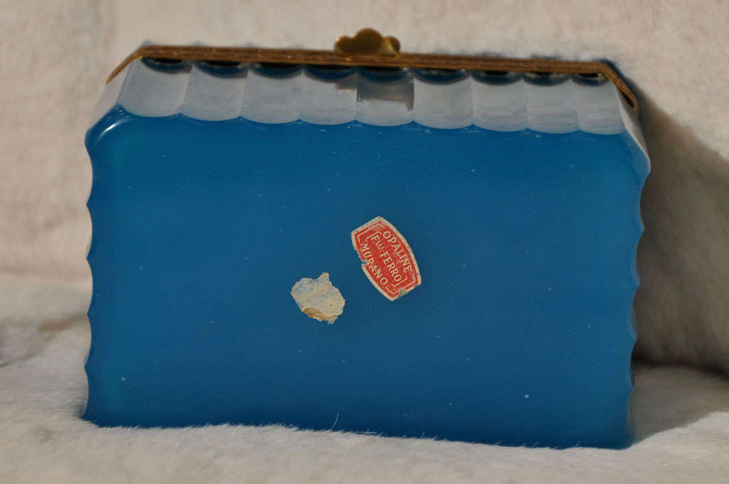 20th Century Circa 1920's Murano Opaline Glass Casket Box