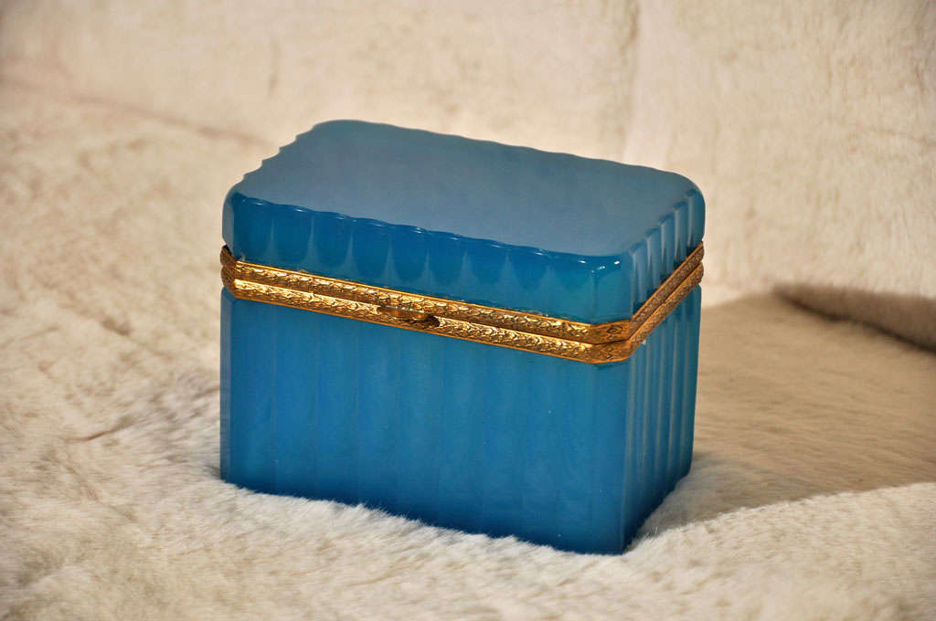 Circa 1920's Murano Opaline Glass Casket Box 1