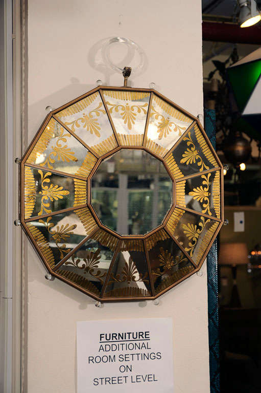 Hollywood Regency Mirror w/ Eglomise Design