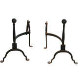 Antique Country Chippendale Andirons