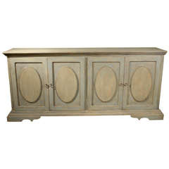 Painted Wood Four-Door Enfilade Buffet with Oval Pattern