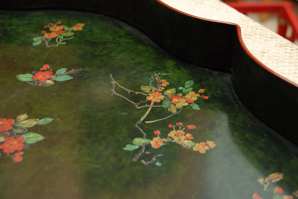 Tôle Green tole transfer decorated tray
