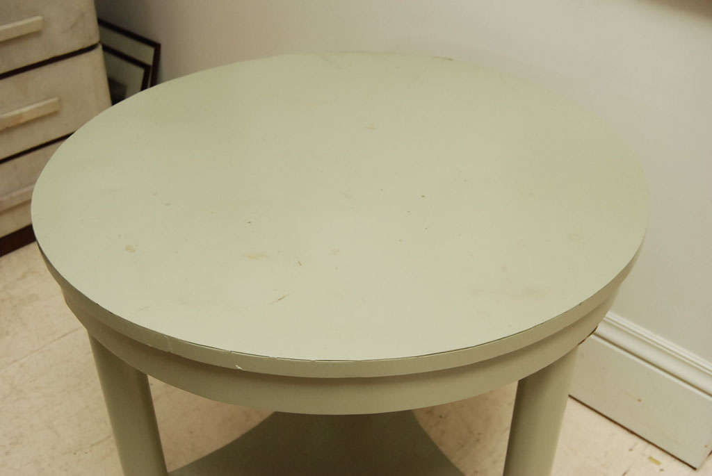 Steel Classical Three Column Painted Metal Table For Sale