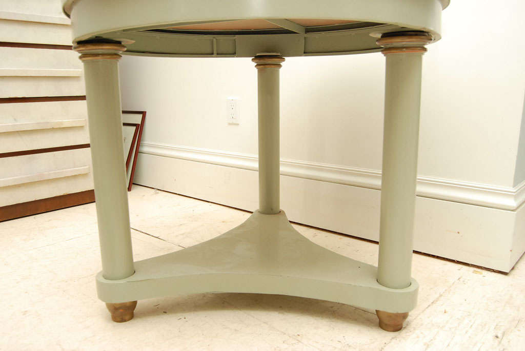 Classical Three Column Painted Metal Table For Sale 3