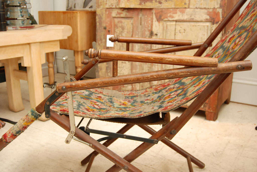 19th Century Victorian Reclining Folding Carpet Chair