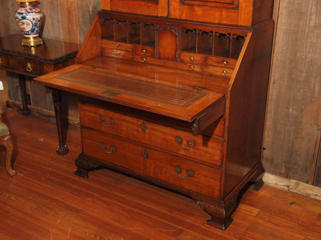 Antique English Secretary Chippendale Style in the Gothic Manner 2