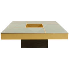 Square Brass & Bronze Mirror Coffee Table