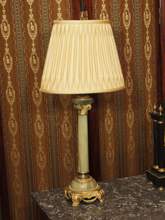 Late 19th Century Onyx Column Lamp