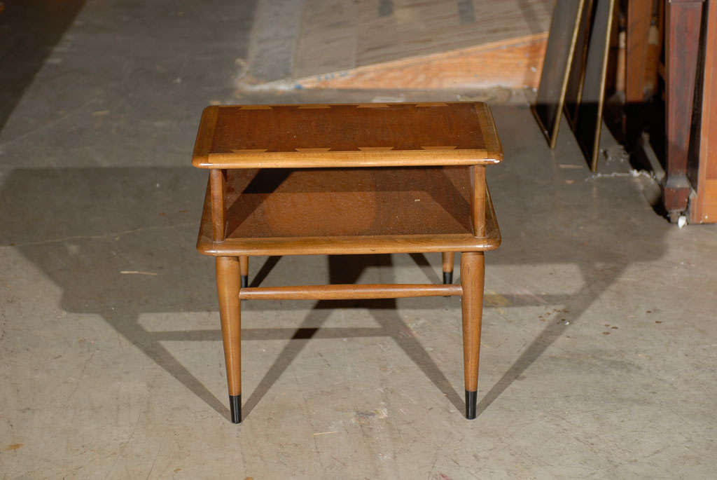 Pair Mid Century Lane Two Tier End tables 1