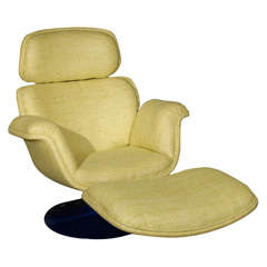 Pierre Paulin Swivel Chair and Ottoman