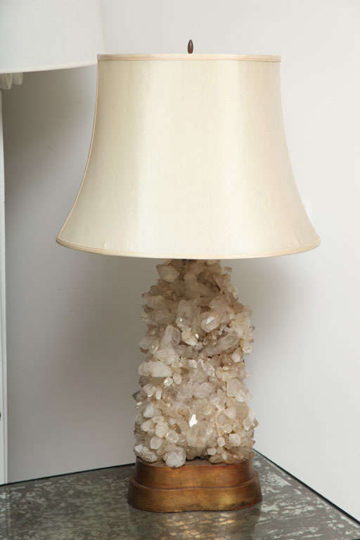 A rare and unusual pair of quartz lamps by Carol Stupell.