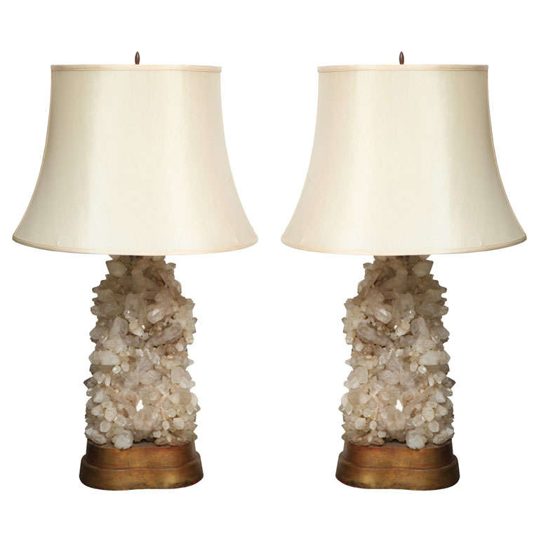 Pair Quartz Lamps by Caroll Stupell