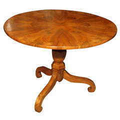 Antique Biedermeier fruitwood round table