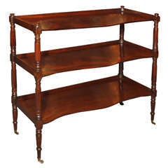 Antique English mahogany 3-shelf "server"