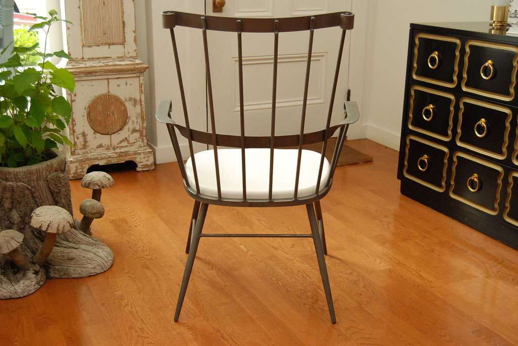 Metal/Wood Windsor Chair In Excellent Condition In Hudson, NY
