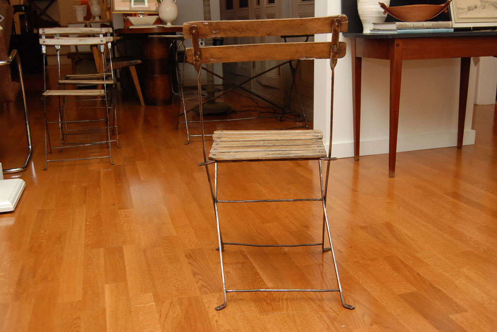 Garden Chair with Wooden Slats at 1stDibs