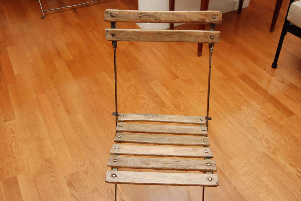 Garden Chair with Wooden Slats at 1stDibs