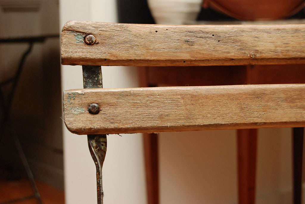 Garden Chair with Wooden Slats at 1stDibs