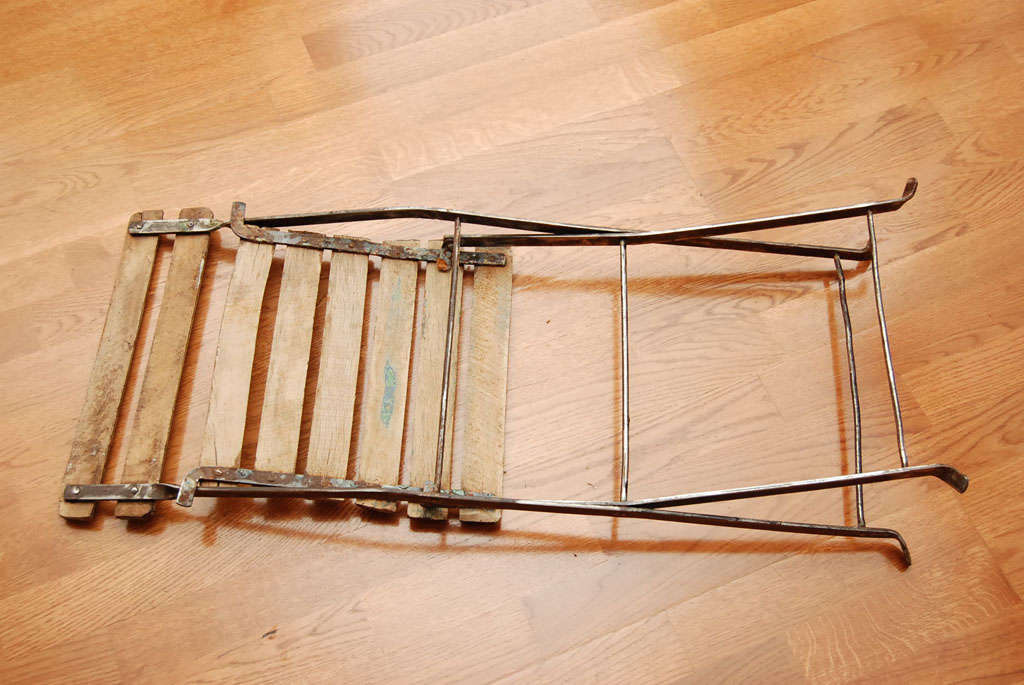 Garden Chair with Wooden Slats at 1stDibs