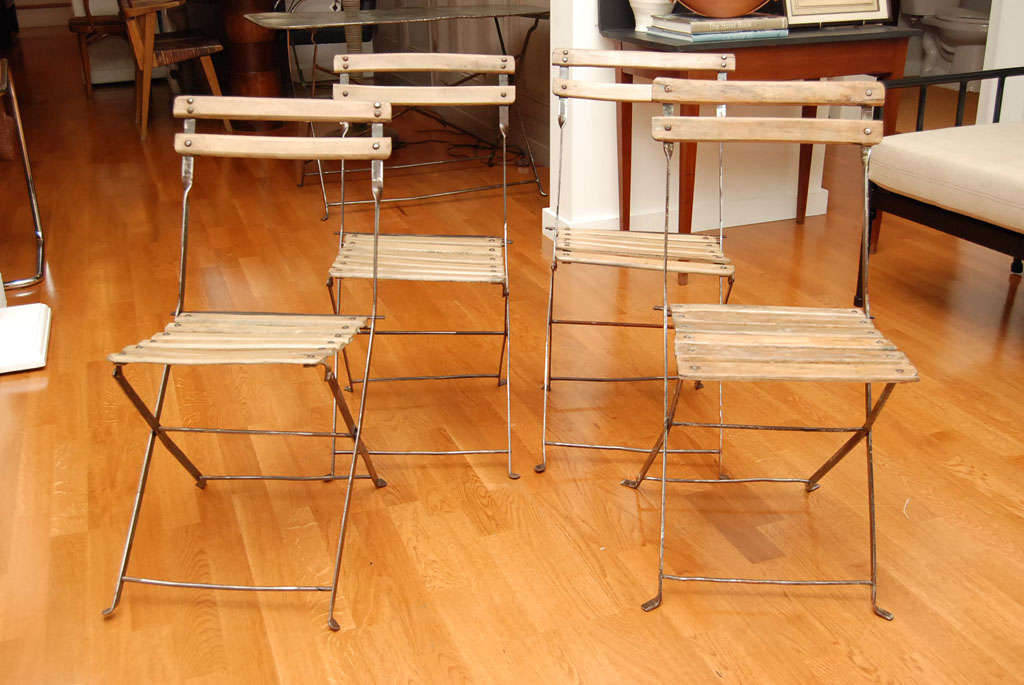 Garden Chair with Wooden Slats at 1stDibs