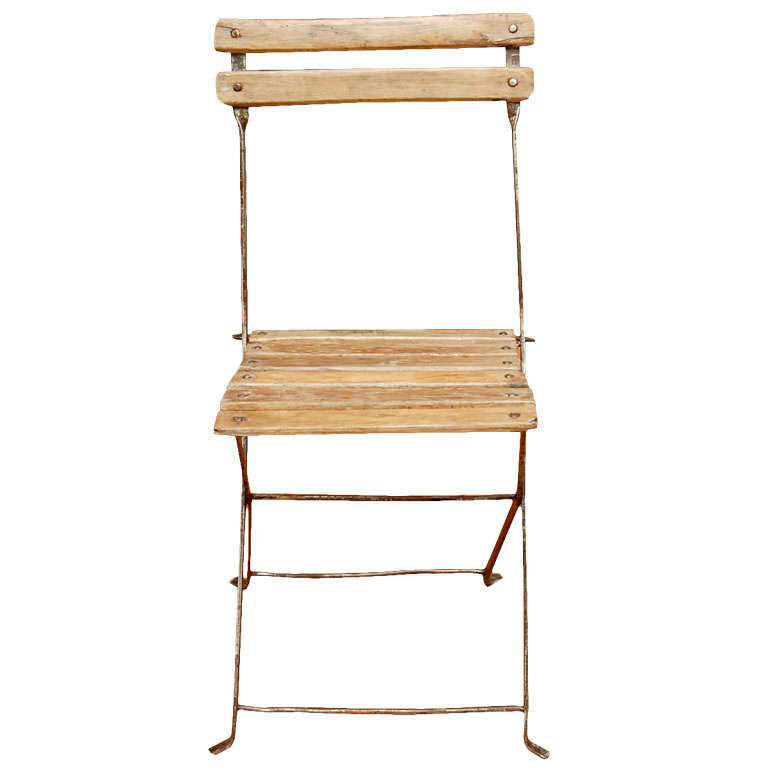 Garden Chair with Wooden Slats at 1stDibs