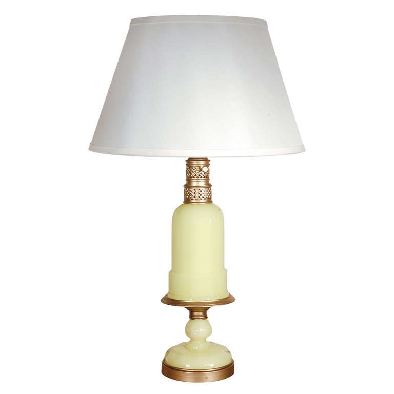 Yellow Opaline Lamp For Sale